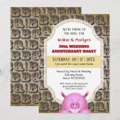 BBQ ウェディング アニバーサリー 豚の丸焼き パーティー 招待状 (正面/裏面)