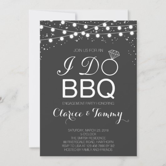 BBQ ウェディング インビテーション / BBQ 婚約パーティー (正面)