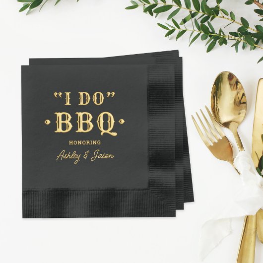 BBQ ウェディング バージョン ブラック 箔ナプキン