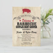 BBQ カップル ベビーシャワーの招待状 招待状 (スタンド正面)