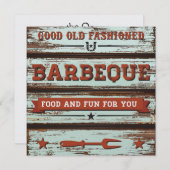 BBQ、クックアウト、ピッグ・ピックン！ 招待状 (正面/裏面)