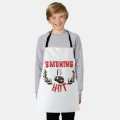 BBQ、スモーク&グリル – 喫煙熱 エプロン (着用した状態)