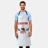 BBQ、スモーク&グリル – 喫煙熱 エプロン (着用した状態)