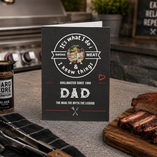 Bbq バーベキュー おもしろ 父の日 写真 モノクロ カード