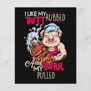 BBQ バーベキュー グリルマスターのような Butt Rubbed & Pork Pulled チラシ