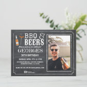 BBQ&ビアーズバースデーパーティーフォトチョーク招待状 招待状 (スタンド正面)