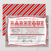 BBQ ビッグ ピッグ バーベキュー パーティー 招待状 (正面/裏面)