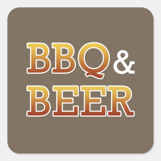 BBQ&ビールステッカー スクエアシール (正面)