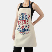 BBQ、ビール、自由 - レトロな7月4日の雰囲気 エプロン (インサイチュ)