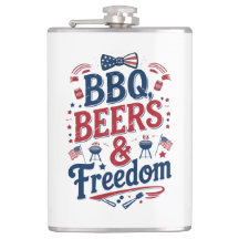 BBQ、ビール、自由 - レトロな7月4日の雰囲気