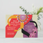BBQ &プールパーティーフリップフロップ招待状ハニー 招待状 (スタンド正面)