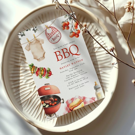BBQ ベビーシャワー招待状 招待状