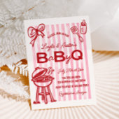 BBQ ベビーシャワー カップルのベビーQ 招待状