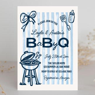 BBQ ベビーシャワー カップル ベビーQ 招待状