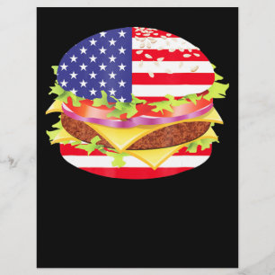 BBQ ラバー ハンバーガー アメリカ国旗 7月4日 BBQ チラシ