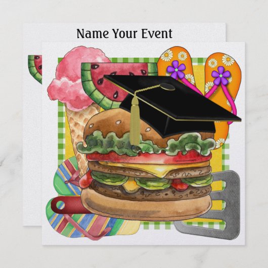 BBQ – 卒業/毎日!SRF 招待状 (正面/裏面)