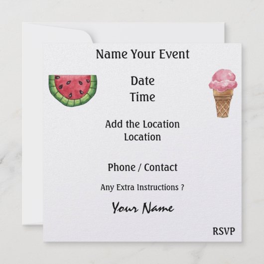 BBQ – 卒業/毎日!SRF 招待状 (裏面)