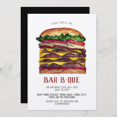 BBQ 巨大バーガー招待状 招待状 (正面/裏面)