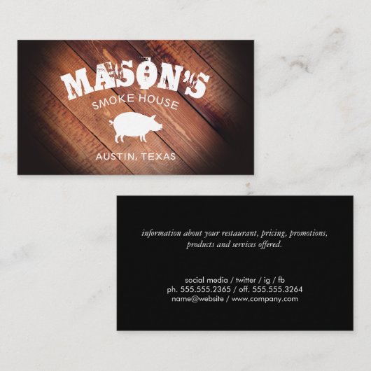 BBQ /木材 名刺 (正面/裏面)