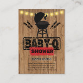 BBQ-素朴ベビーグリルベビーシャワー エンクロージャーカード (正面)