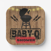 BBQ-素朴ベビーグリルベビーシャワー ペーパープレート (正面)