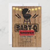 BBQ-素朴ベビーグリルベビーシャワー 招待状 (正面)
