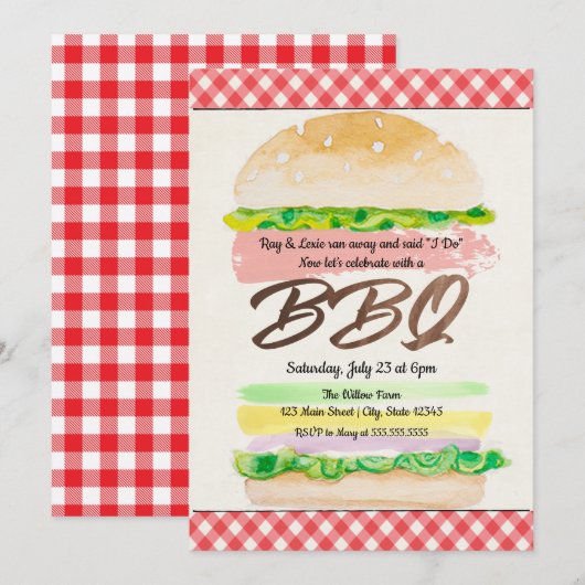 BBQ 結婚披露宴 招待状 (正面/裏面)