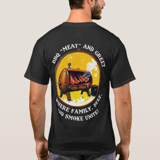 🔥 BBQ「肉」とTシャツの挨拶🔥 Tシャツ (裏面)