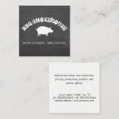 BBQ /豚/チョークの背景 スクエア名刺 (正面/裏面)