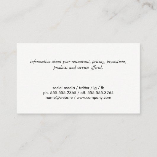 BBQ /豚/チョークの背景 名刺 (裏面)