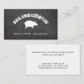BBQ /豚/チョークの背景 名刺 (正面/裏面)
