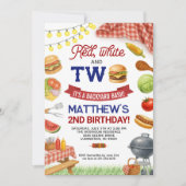 BBQ 2nd誕生日招待状サマーグリル誕生日 招待状 (正面)