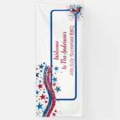 BBQ 4 パーソナライズされたth 7月バナー 横断幕 (縦)