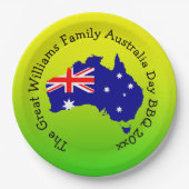 BBQ 9のName Year, Australia Day Green金ゴールドの追加" ペーパープレート (正面)
