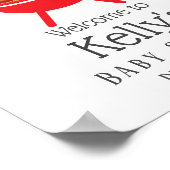 bbq babq baby shower bbqパーティー, barbecue, bbq grill ポスター (角)