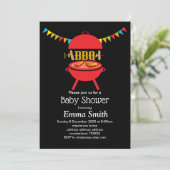 bbq babq baby shower bbqパーティー, barbecue, bbq grill 招待状 (スタンド正面)