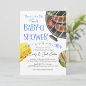 Bbq BabyQベビーシャワーグリルフードブルーギンガムをやる 招待状 (スタンド正面)