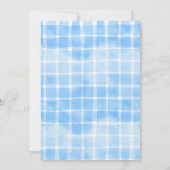 Bbq BabyQベビーシャワーグリルフードブルーギンガムをやる 招待状 (裏面)