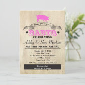 BBQ BABYQ バーベキュー ピンク 招待状 (スタンド正面)