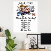 BBQ Barbecue Event /  Cookoff Poster ポスター (ホームオフィス)