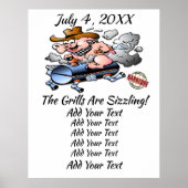 BBQ Barbecue Event /  Cookoff Poster ポスター (正面)