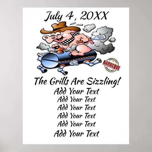 BBQ Barbecue Event /  Cookoff Poster ポスター (正面)