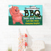 BBQ.Barbecue.Pig Roast.Grill.Cookout.Customizable 横断幕 (インサイチュ)