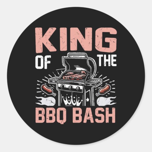 Bbq Bash Bbqパーティーのキング ラウンドシール (正面)
