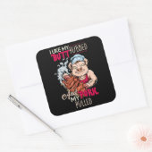 BBQ|BBQグリルマスターお尻のラビング&ポーク引き スクエアシール (封筒)