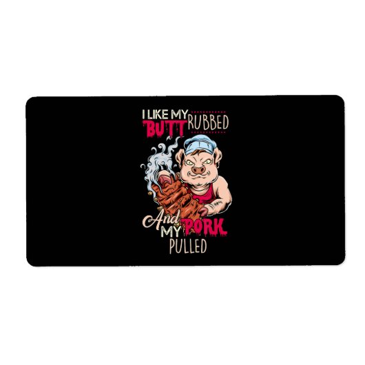 BBQ|BBQグリルマスターお尻のラビング&ポーク引き ラベル (正面)