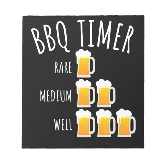 BBQ | BBQタイマー ビール飲み 面白い グリル ノートパッド (正面)