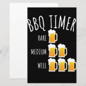 BBQ | BBQタイマー ビール飲み 面白い グリル 便箋 (正面/裏面)