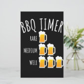 BBQ | BBQタイマー ビール飲み 面白い グリル 便箋 (スタンド正面)