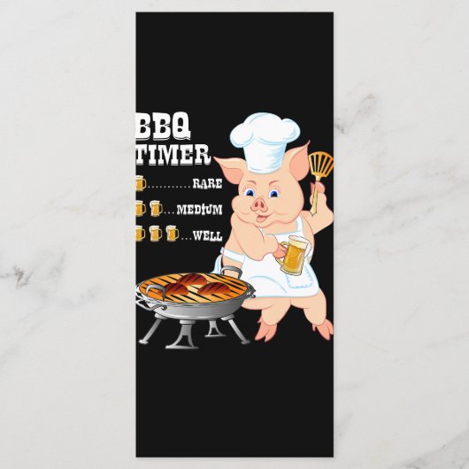BBQ | BBQタイマー 豚焼き グリル バーベキュー ビール愛好家 メンズ メニュー (正面)